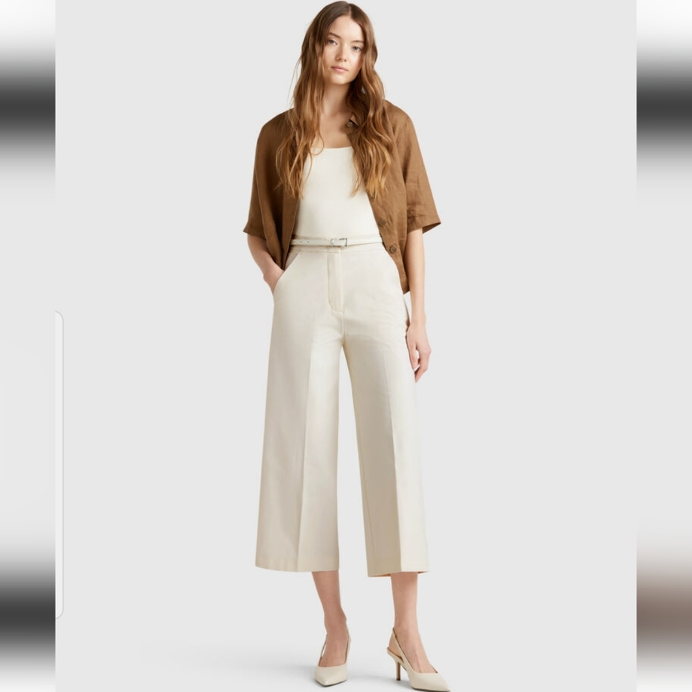 Cropped Elegant High Waist Trousers